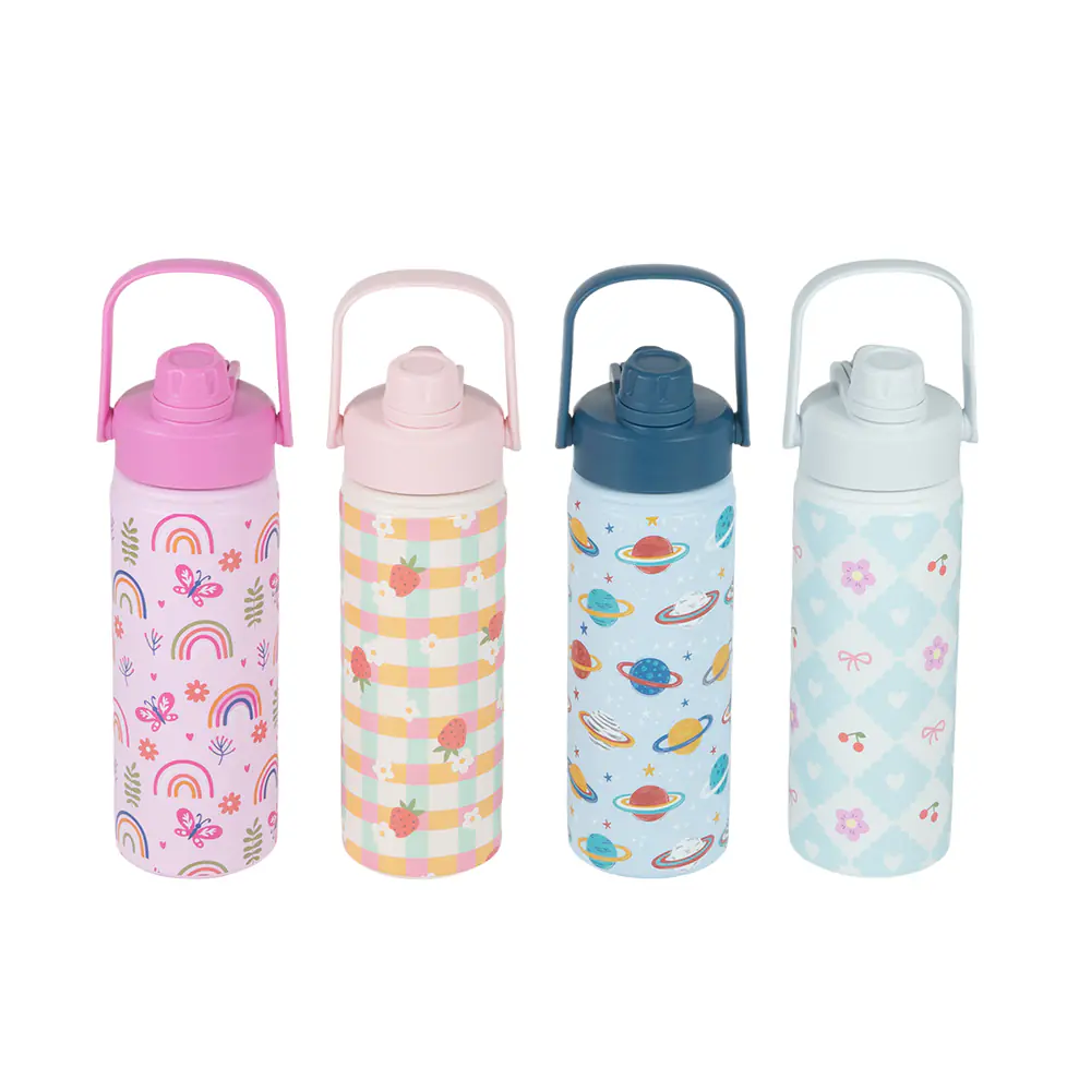 500ml Double-Wall Stainless Steel Bottle With Dual Lid