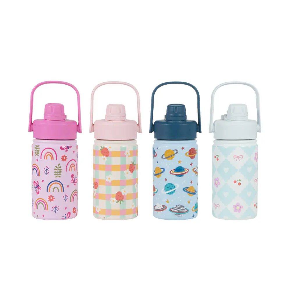 350ml Double-Wall Stainless Steel Bottle With Dual Lid