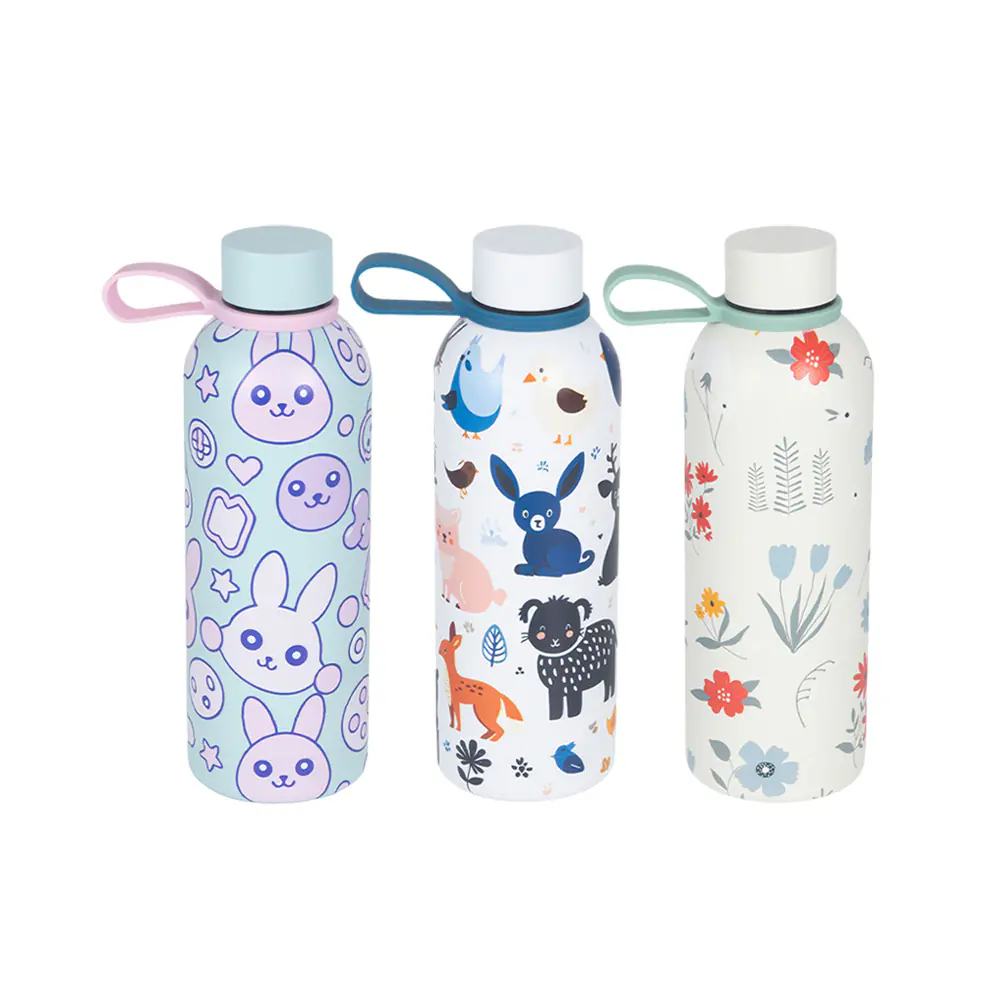 500ml Double Walled Stainless Steel Bottle With Silicone Ring